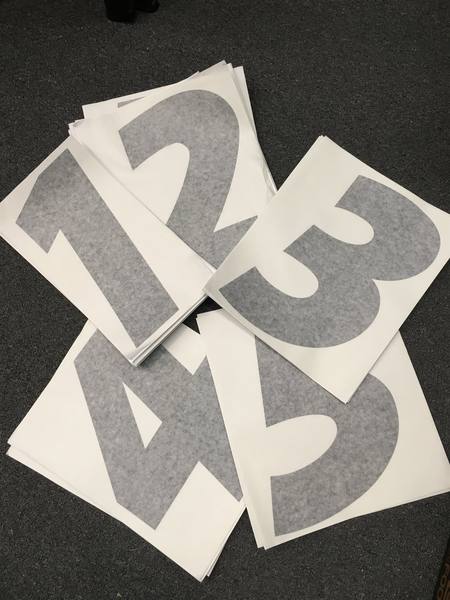 WASZP WHITE Sail Number 300mm for Sail size 7.5 - Offical Font